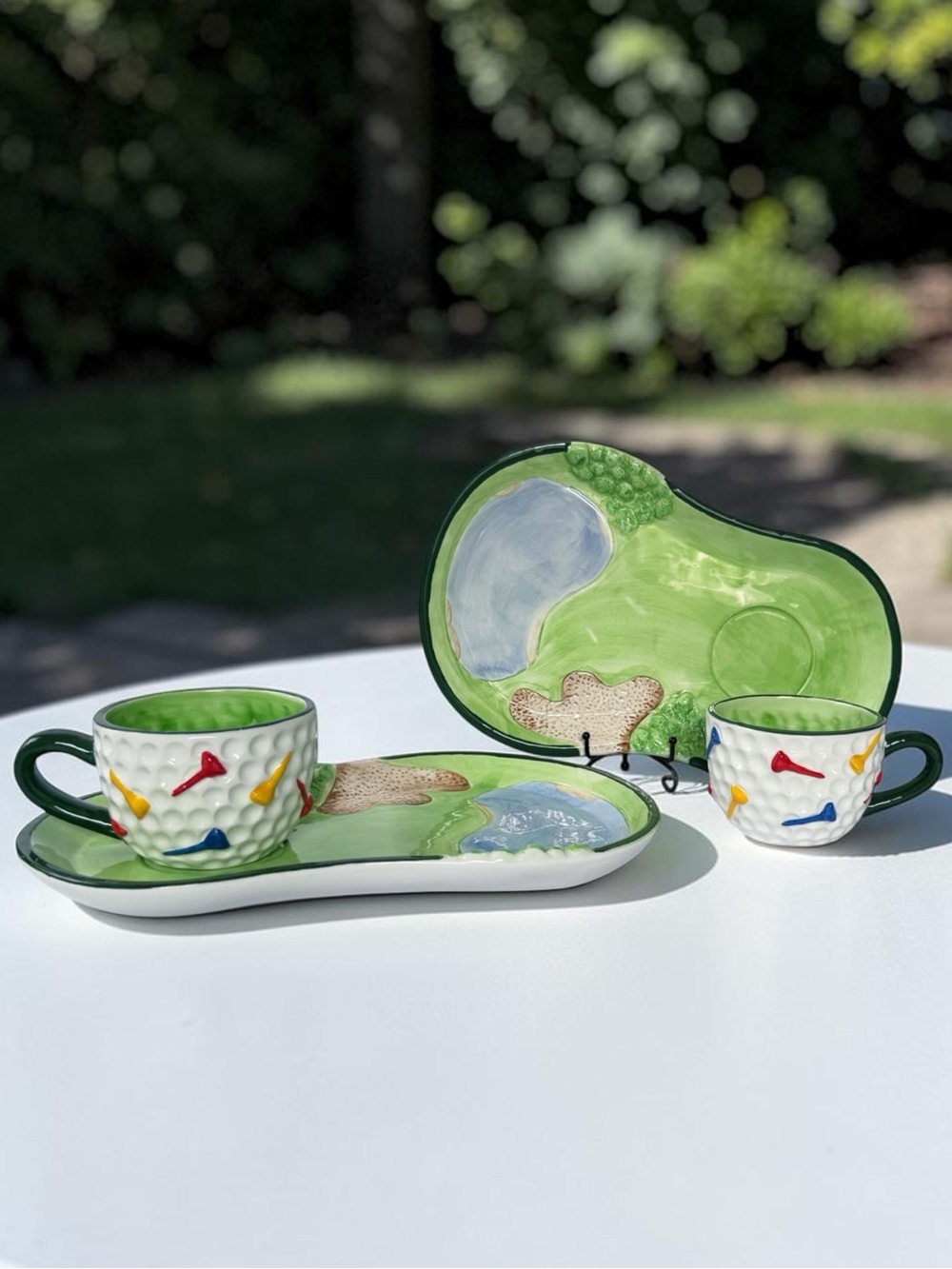 Vintage Ganz Golf Themed Ceramic Cup/Plate Set -
2 Sets